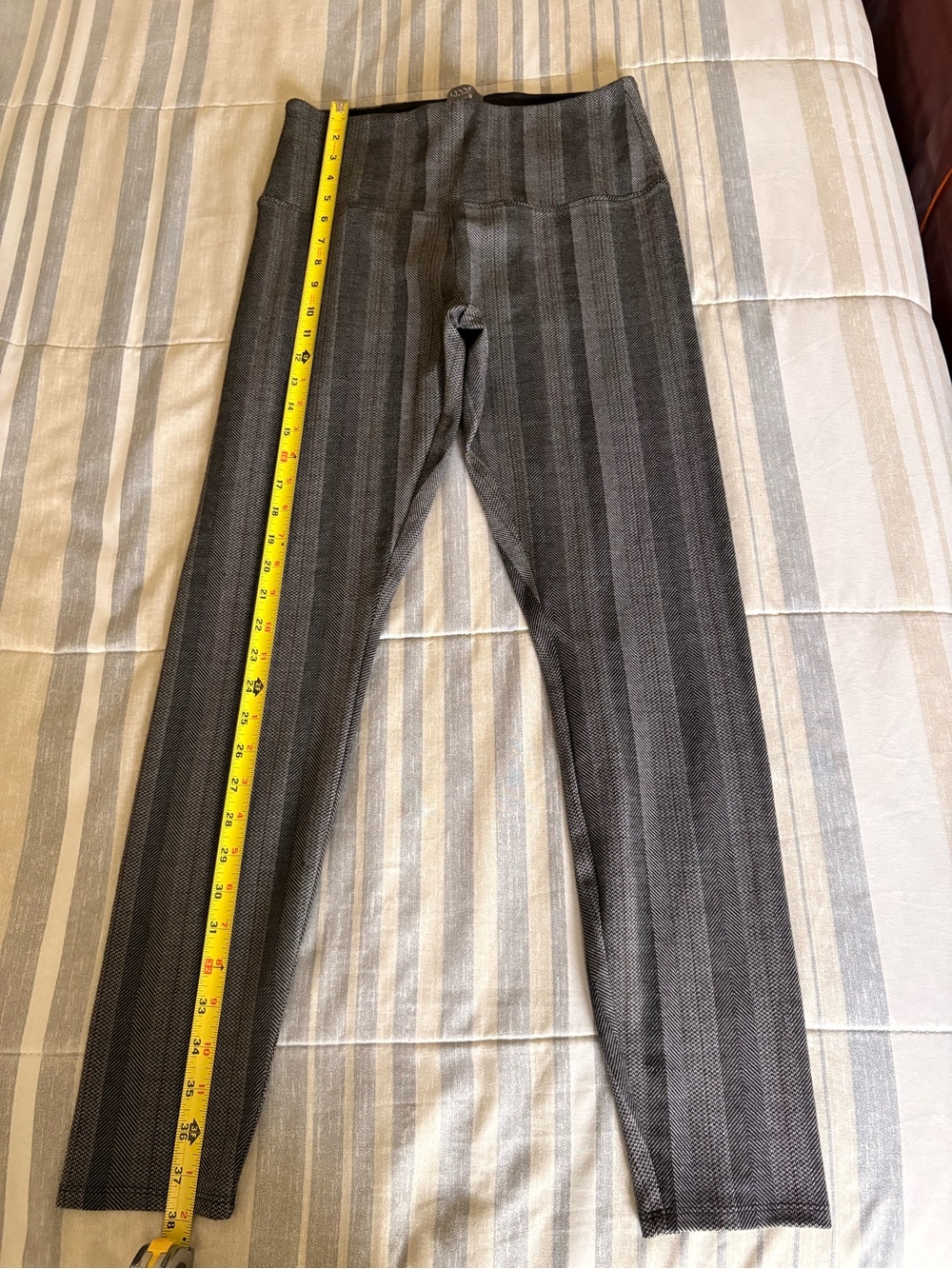 Gray Striped Stretch Pants